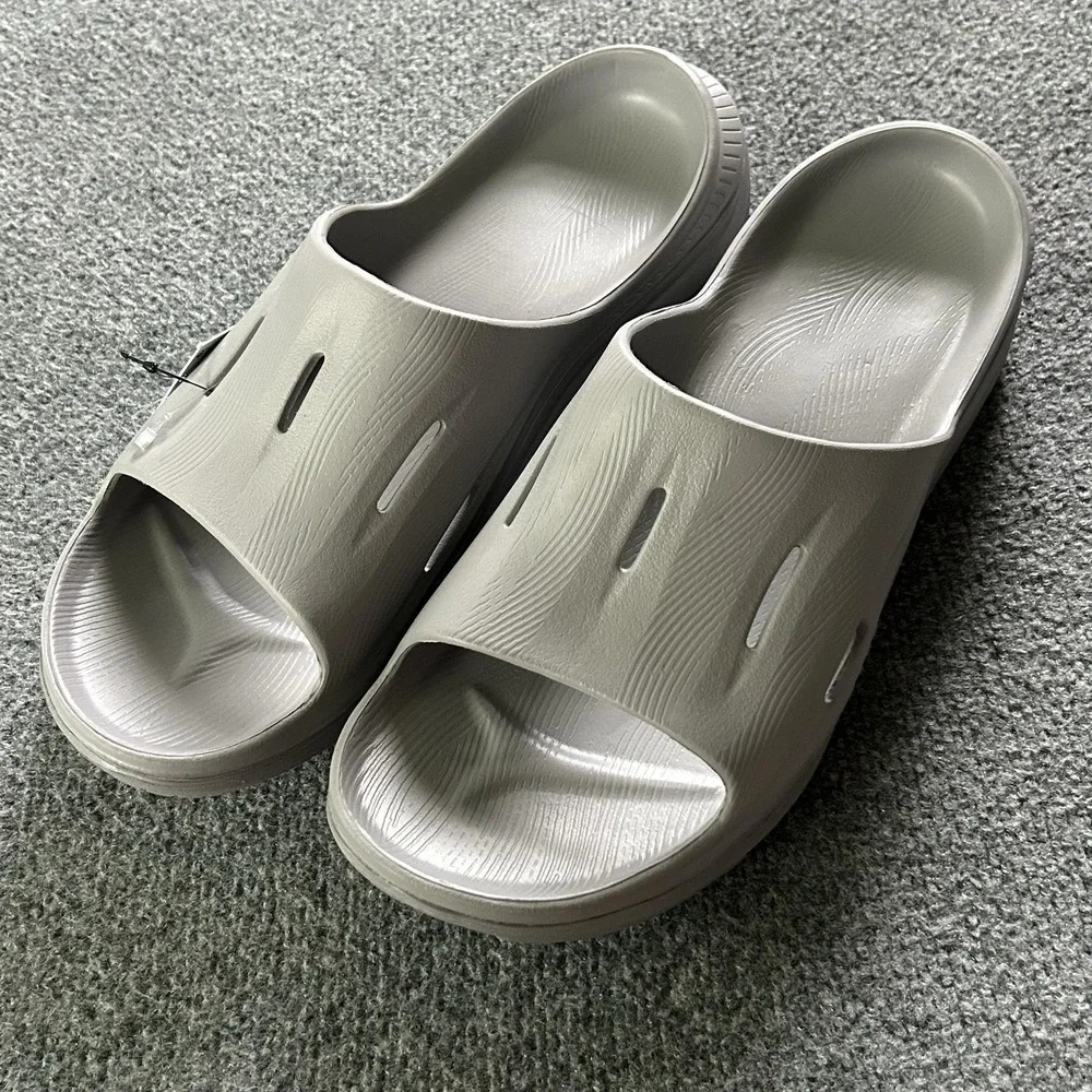 HOKA Ora Recovery Slide Sandals Mens 14 Grey Cushioned Slip On Comfort